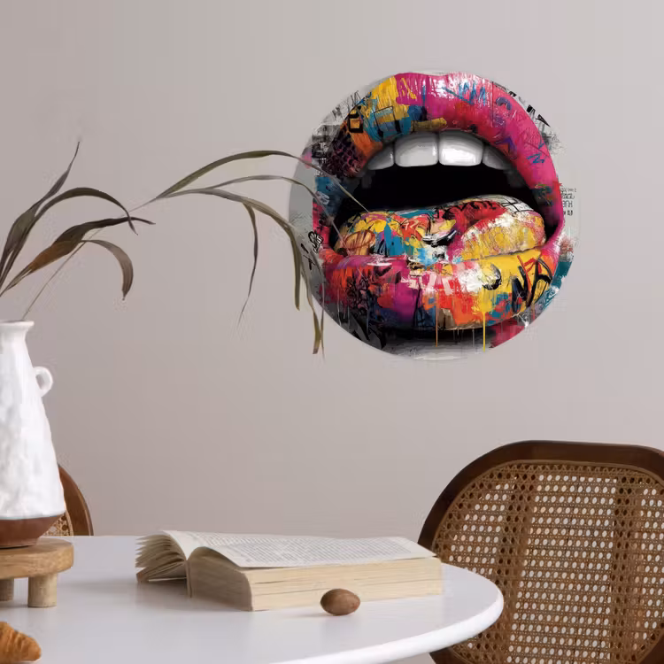 Behangcirkel - Lippen - Graffiti - Expressief — 4