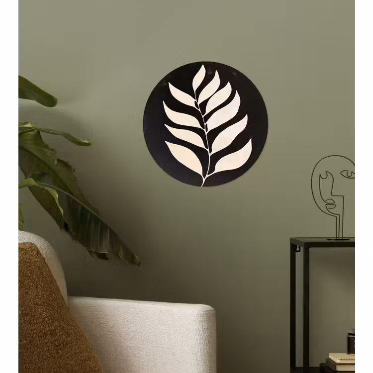 Behangcirkel - Blad - Wit - Minimalistisch — 3