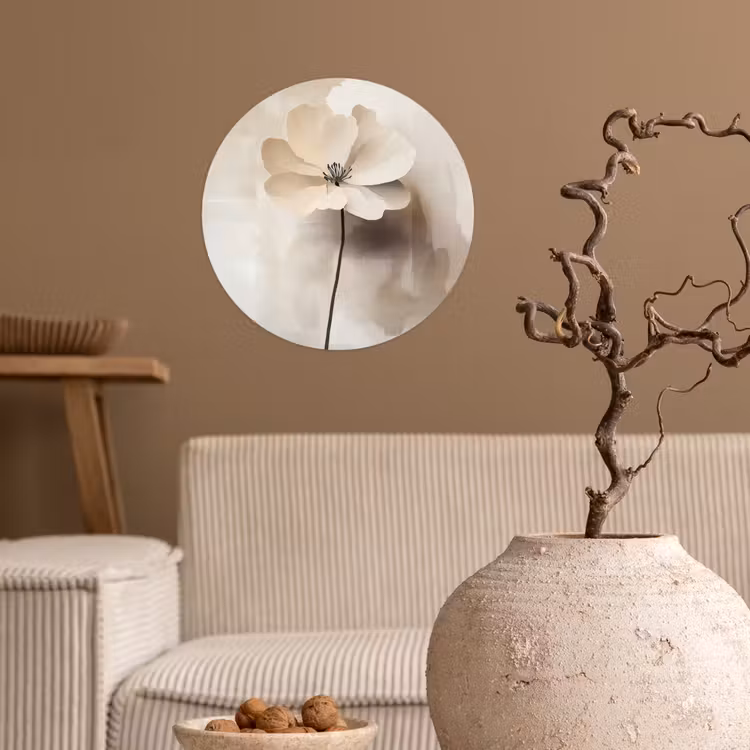 Behangcirkel - Bloem - Beige - Verf - Schaduw — 2