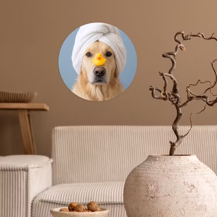 Behangcirkel - Hond - Badeend - Geel — 2