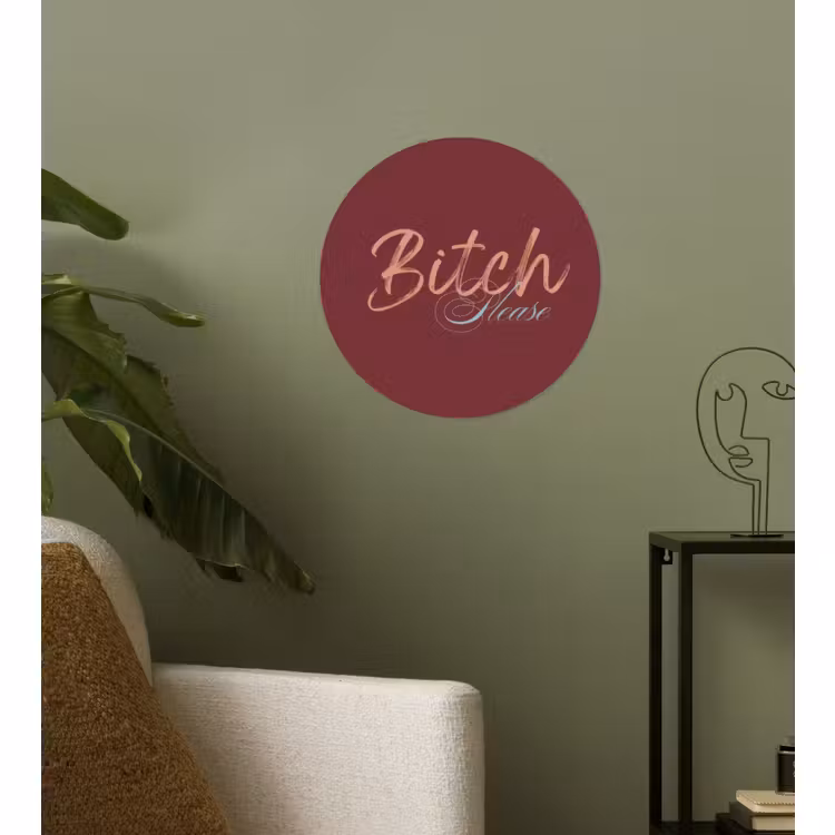 Behangcirkel - Bitch please - Rood - Blauw — 3