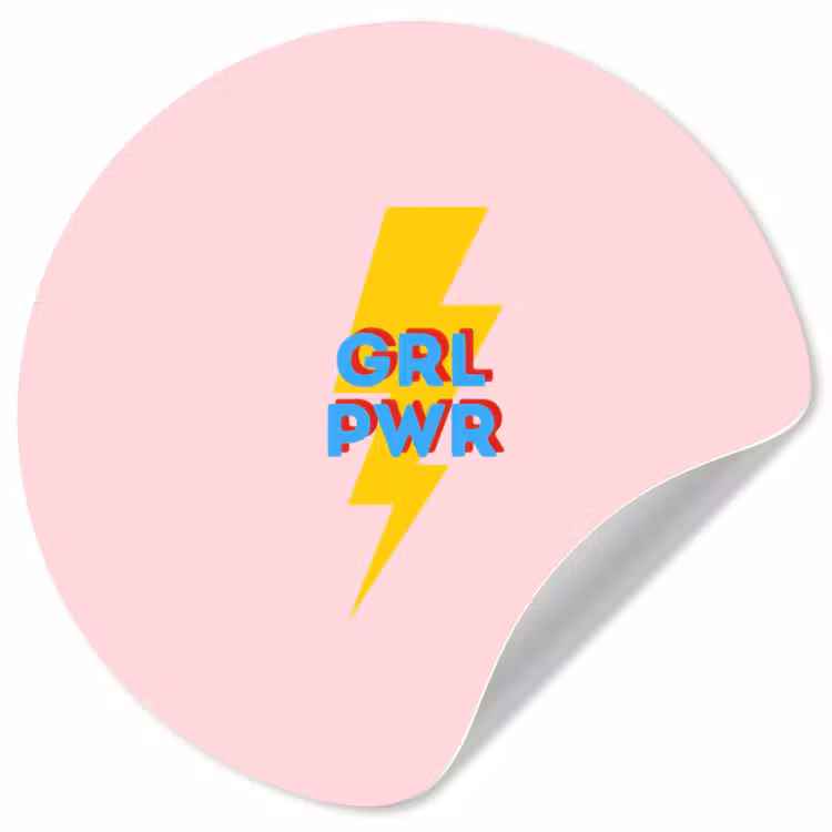 Behangcirkel - Grl pwr - Bliksem - Roze — 1