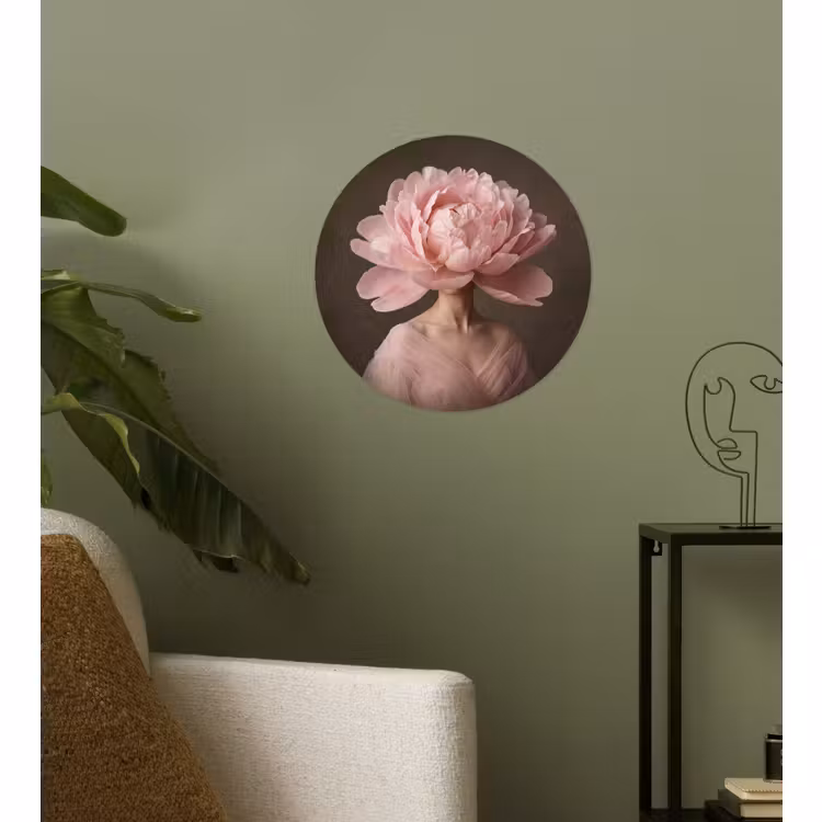 Behangcirkel - Gezicht - Roos - Roze — 3