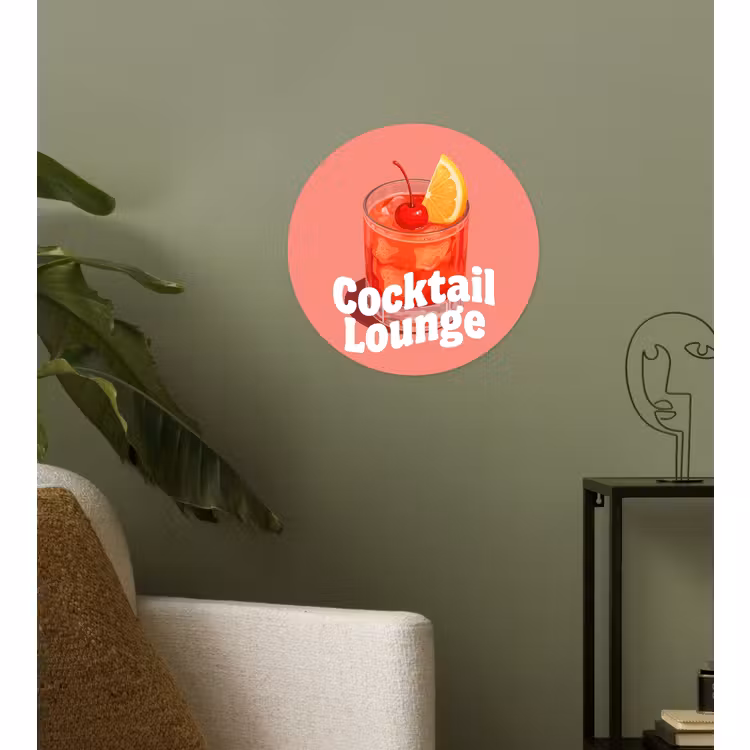 Behangcirkel - Cocktail Lounge - Glas - Koraal — 3