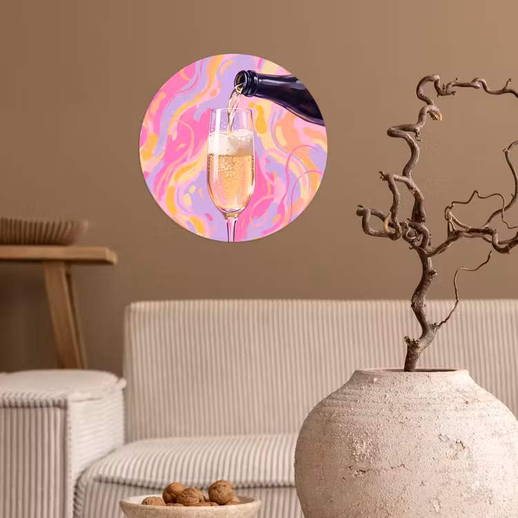 Behangcirkel - Drank - Inschenken - Feest - Abstract - Roze — 2