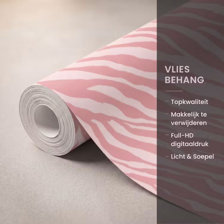 Behang - Zebra - Print - Roze — 3