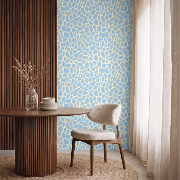 Behang - Giraf - Modern - Blauw — 4