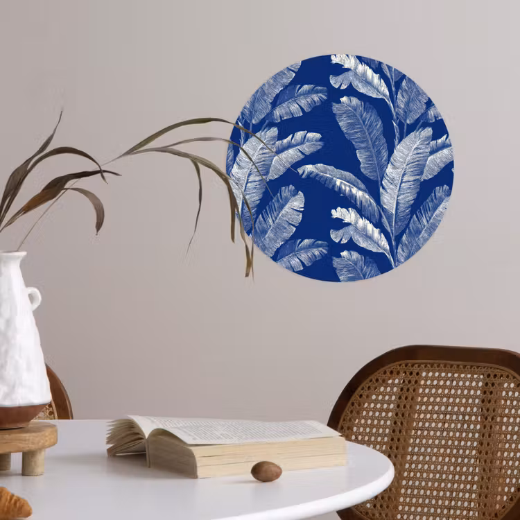 Behangcirkel - Blad - Palm - Blauw — 4