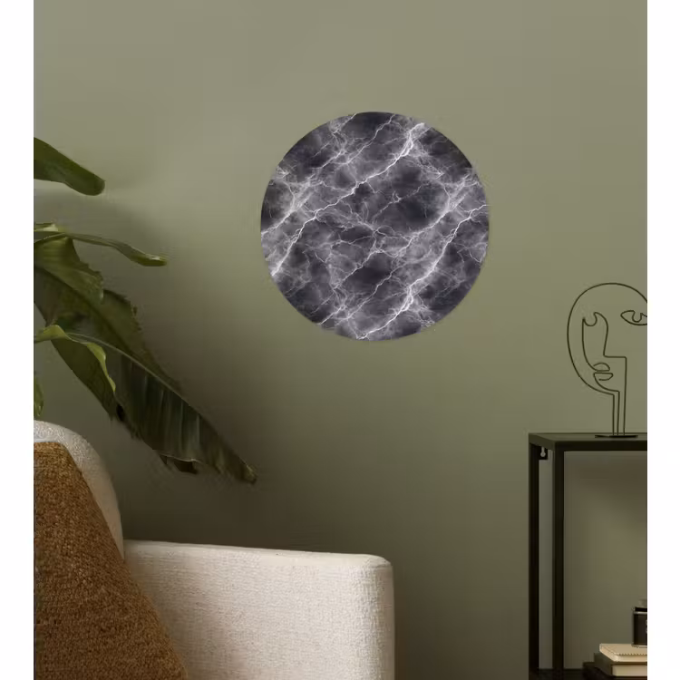 Behangcirkel - Donkergrijs - Bliksem - Marmer — 3