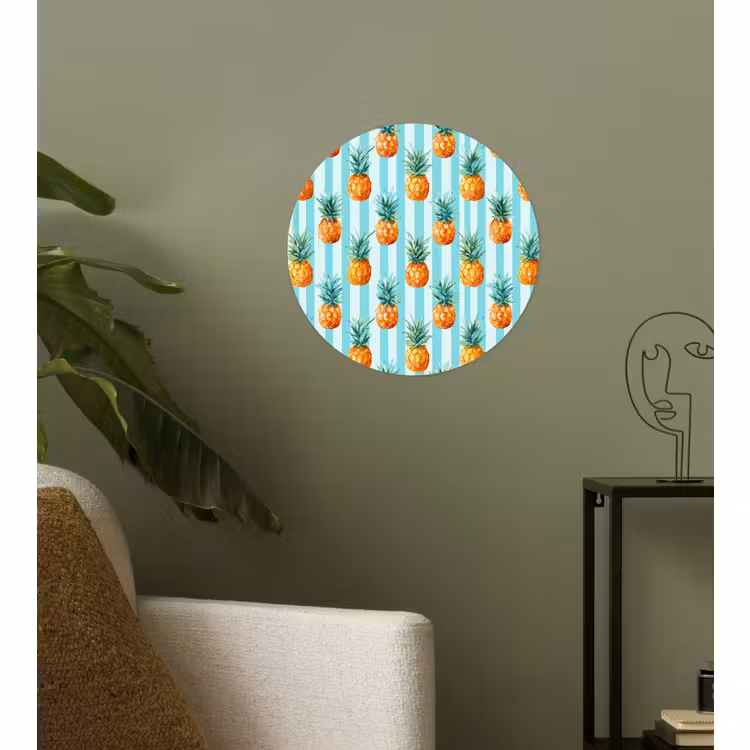 Behangcirkel - Ananas - Strepen - Groen — 3