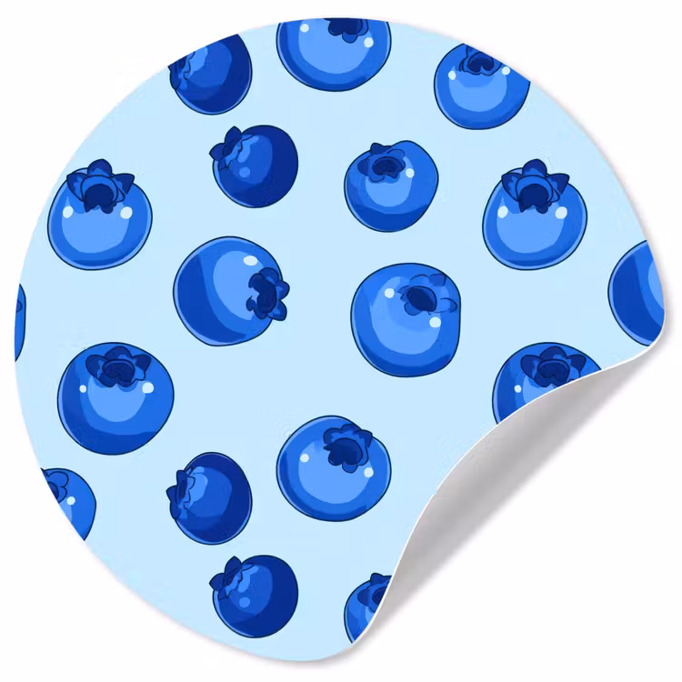 Behangcirkel - Bessen - Modern - Blauw — 1
