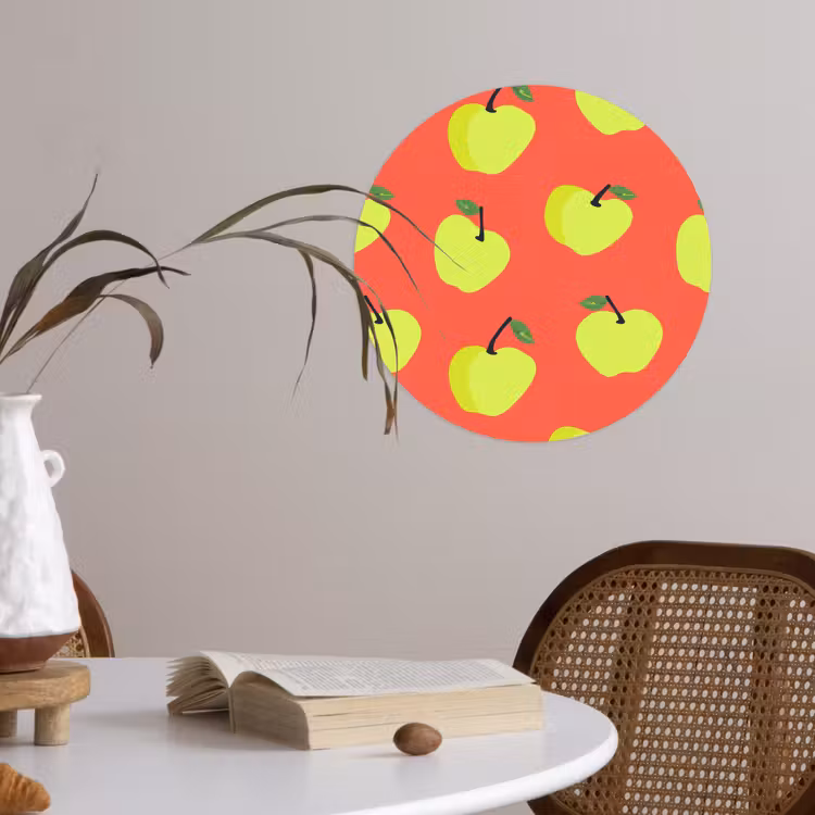 Behangcirkel - Appels - Modern - Groen — 4