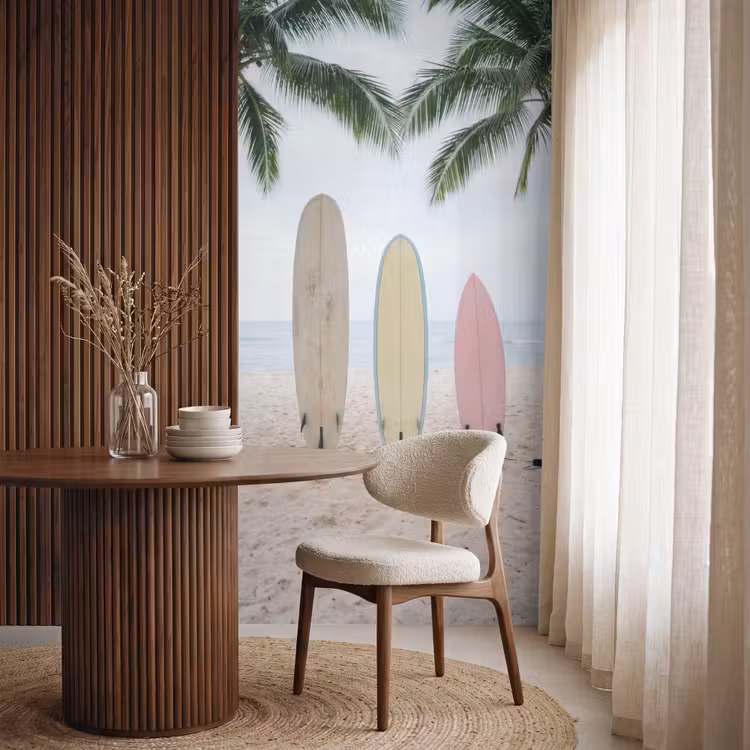Behang - Surfboard - Palmbomen - Kleurrijk — 4