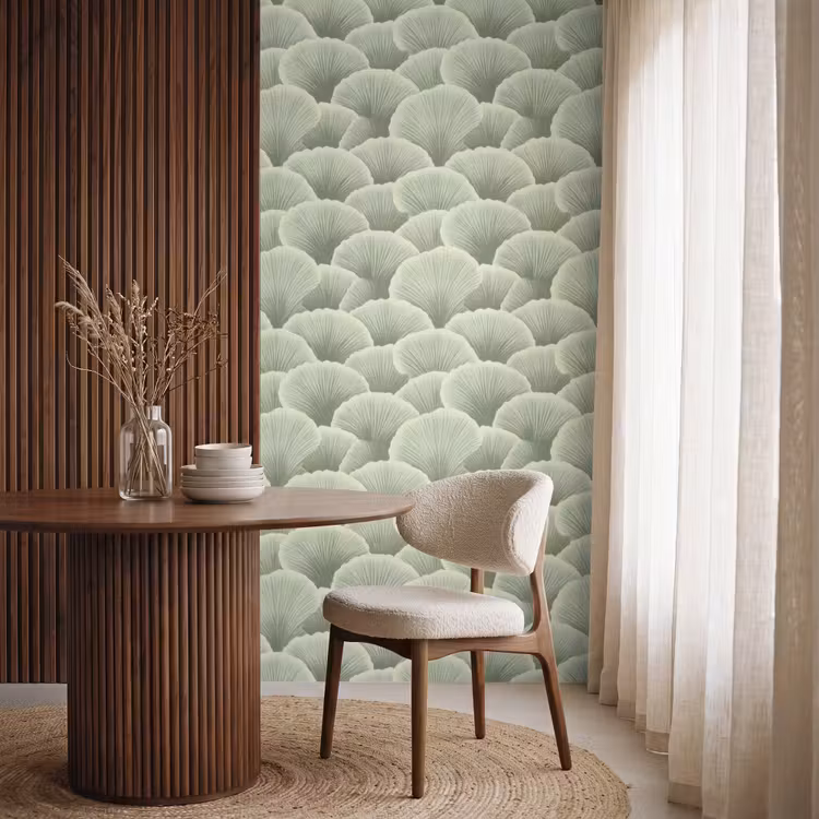 Behang - Waaier - Blad - Groen — 4
