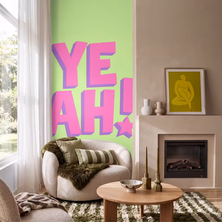 Behang - Groen - Neon - Quote — 1