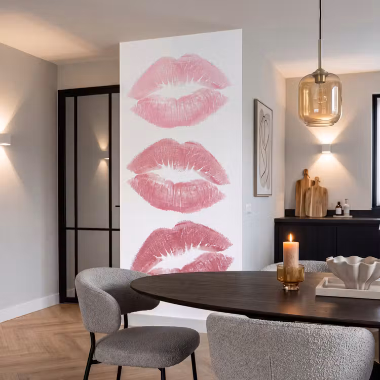 Behang - Lippen - Kusafdruk - Roze - Modern - Abstract — 5