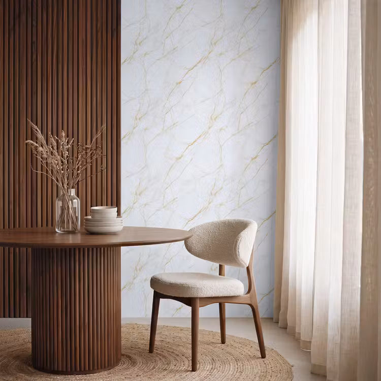 Behang - Wit - Marmer - Goud - Luxueus — 4