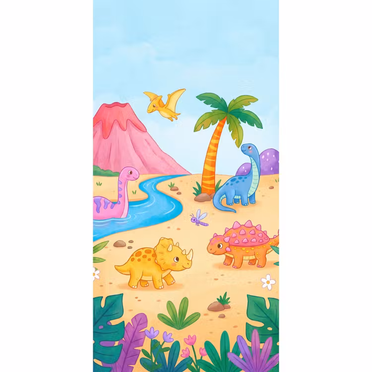 Behang - Dinosaurus - Jungle - Illustratie — 2
