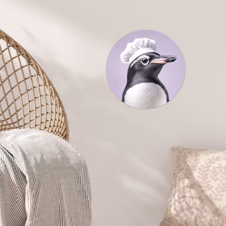 Behangcirkel - Pinguïn - Koksmuts - Lief - Paars — 5