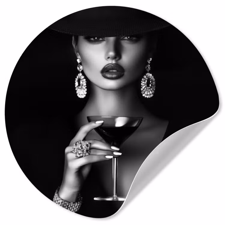 Behangcirkel - Vrouw - Cocktail - Chic — 1
