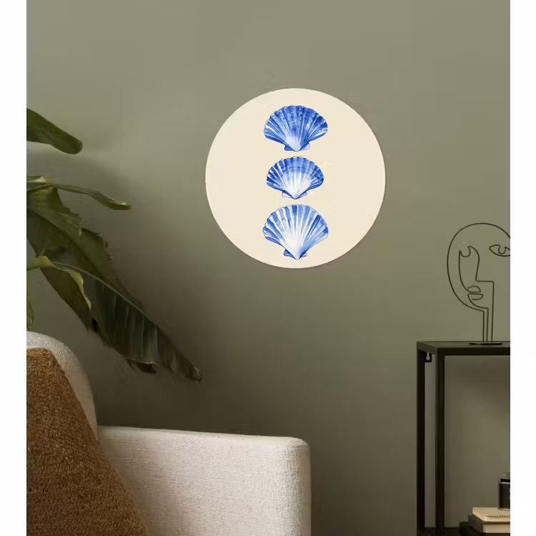 Behangcirkel - Schelpen - Blauw - Beige — 3