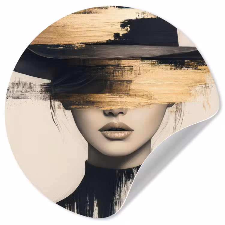 Behangcirkel - Vrouw - Hoed - Verf — 1