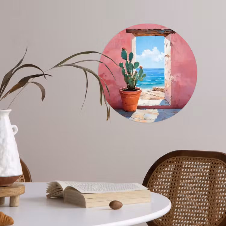 Behangcirkel - Zee - Roze - Cactus — 4