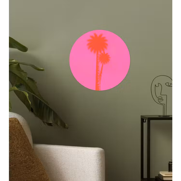Behangcirkel - Palmbomen - Modern - Roze — 3