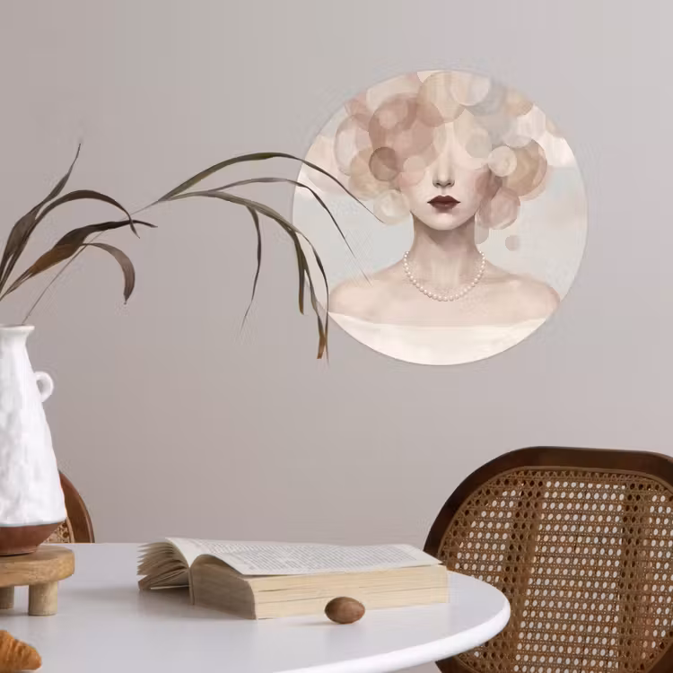 Behangcirkel - Vrouw - Cirkels - Beige — 4