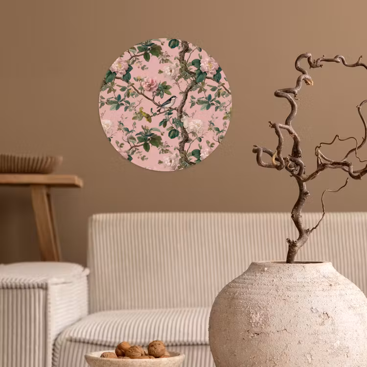 Behangcirkel - Pioenrozen - Botanisch - Vogel — 2