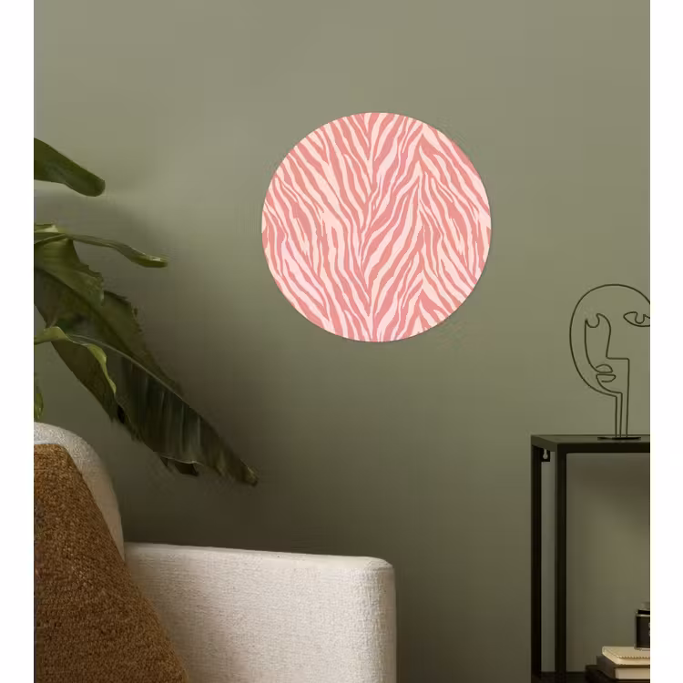 Behangcirkel - Zebra - Print - Roze — 3