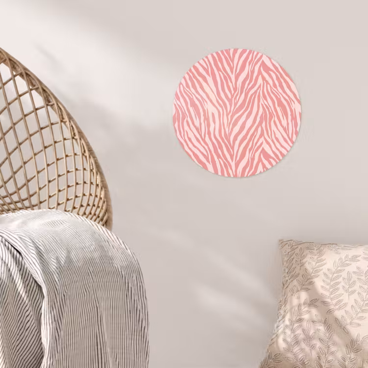 Behangcirkel - Zebra - Print - Roze — 5