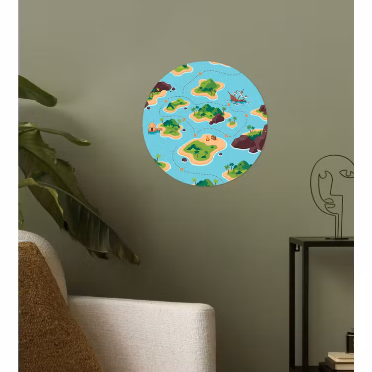 Behangcirkel - Schatkaart - Eilanden - Tropisch — 3