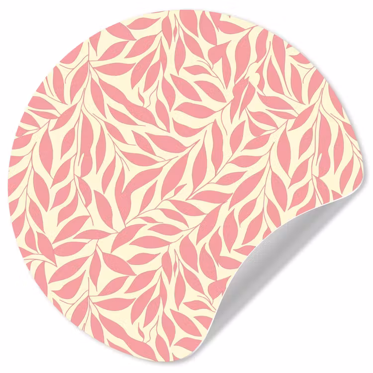 Behangcirkel - Roze - Bladeren - Dynamisch - Patroon — 1