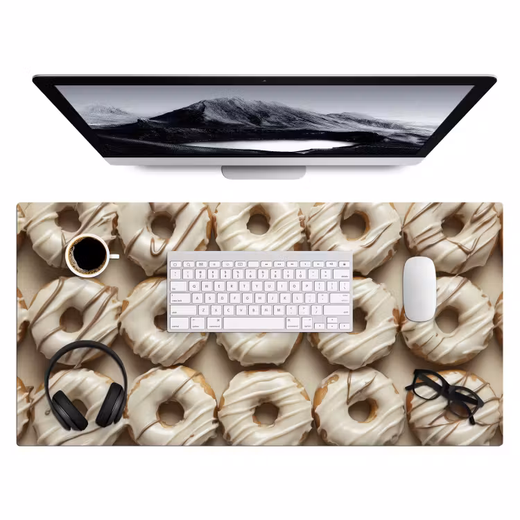Bureau onderlegger - Donuts - Chocolade - Wit - Beige — 3