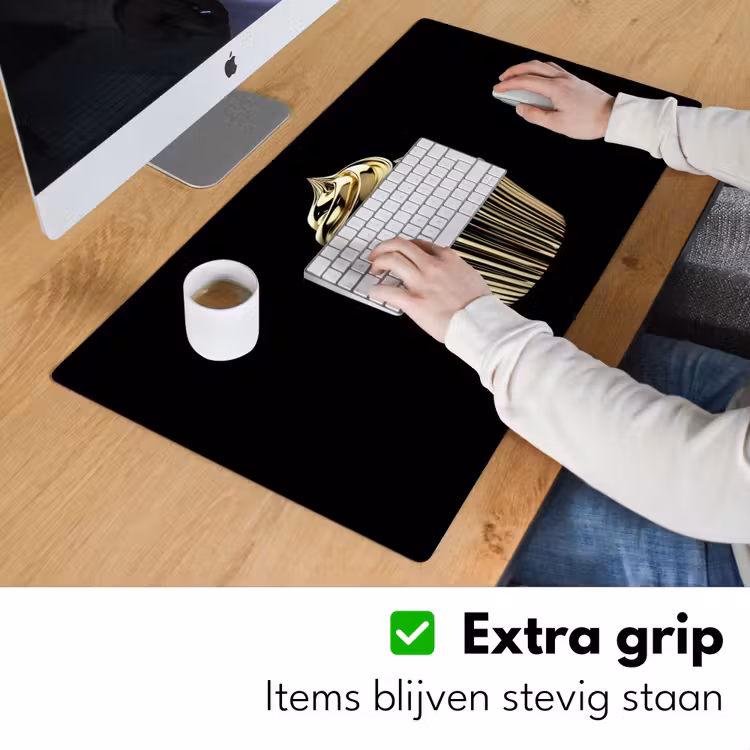 Bureau onderlegger - Cupcake - Eten - Goud - Zwart — 5