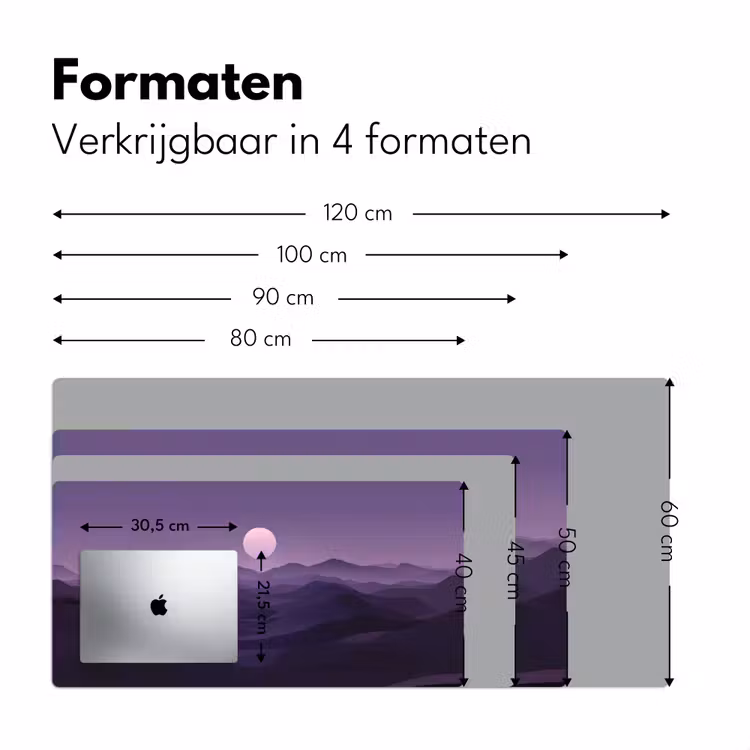 Bureau onderlegger - Heuvels - Paars - Mist - Zon — 7
