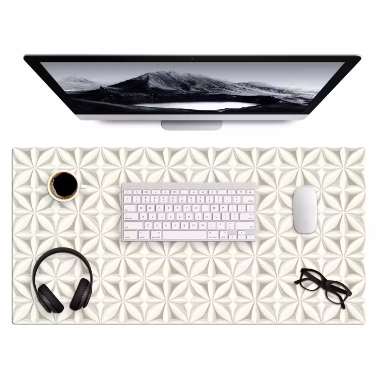 Bureau onderlegger - Abstract - Structuur - Grijs - Wit — 4