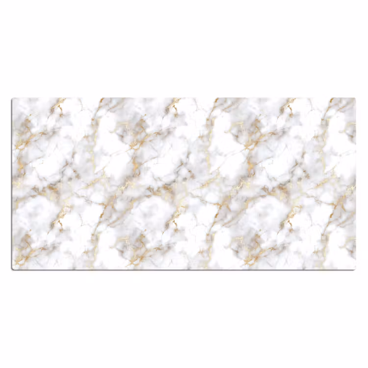 Bureau onderlegger - Gouden aders - Marmer - Wit — 2