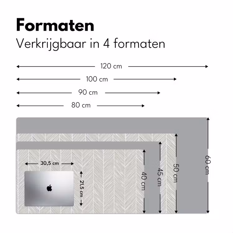 Bureau onderlegger - Klassiek - Visgraat - Grijs — 8