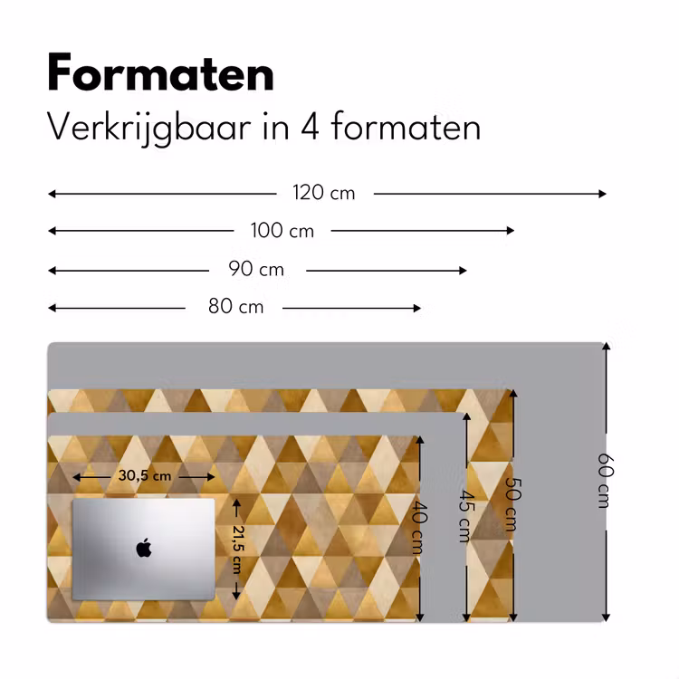 Bureau onderlegger - Geometrisch - Driehoek - Goud — 8