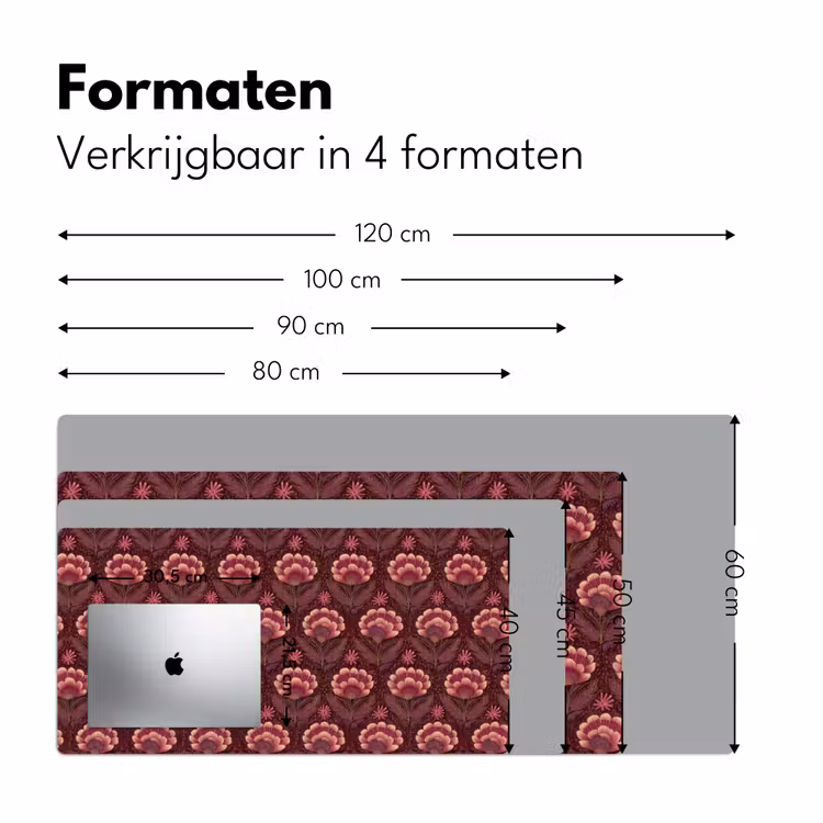 Bureau onderlegger - Bloemen - Waaier - Paars — 8