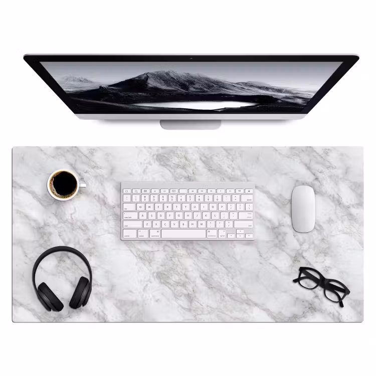 Bureau onderlegger - Grijs - Wit - Marmer — 4
