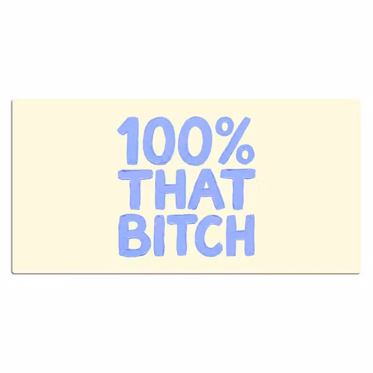 Bureau onderlegger - 100% that bitch - Blauw - Wit — 2