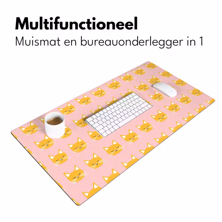 Bureau onderlegger - Katten - Patroon - Roze — 7