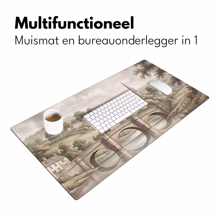 Bureau onderlegger - Dorp - Brug - Uitzicht - Groen — 7