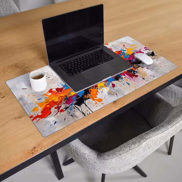 Bureau onderlegger - Abstract - Schilderij - Kleurrijk - Dynamisch — 3