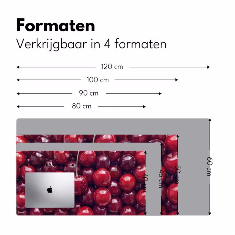 Bureau onderlegger - Fruit - Kersen - Eten - Modern - Rood — 8