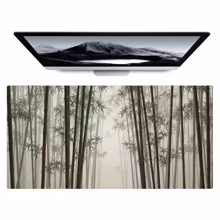 Bureau onderlegger - Bamboe - Bos - Mist - Natuur — 1