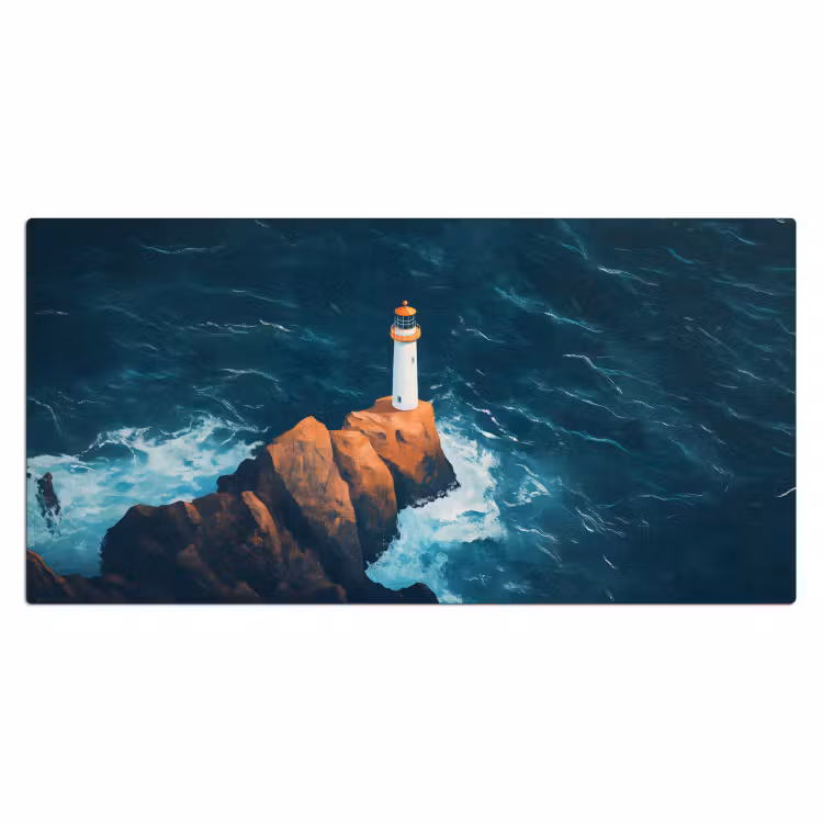Bureau onderlegger - Vuurtoren - Rots - Zee - Golven — 1